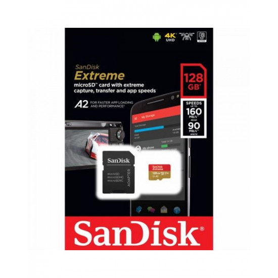 SanDisk Extreme 128GB MicroSDXC 160MBs Memory Card SanDisk Extreme 128GB MicroSDXC 160MBs Memory Card