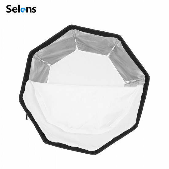 Selens 60cm Octagon Umbrella Softbox w/Grid Quick Set-up Bowens Mount For Flash Selens 60cm Octagon Umbrella Softbox w/Grid Quick Set-up Bowens Mount For Flash