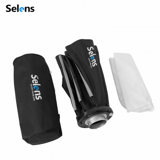 Selens 60cm Octagon Umbrella Softbox w/Grid Quick Set-up Bowens Mount For Flash Selens 60cm Octagon Umbrella Softbox w/Grid Quick Set-up Bowens Mount For Flash