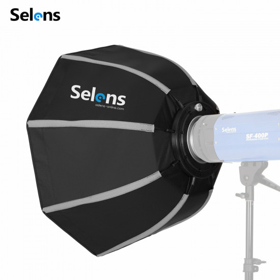 Selens 60cm Octagon Umbrella Softbox w/Grid Quick Set-up Bowens Mount For Flash Selens 60cm Octagon Umbrella Softbox w/Grid Quick Set-up Bowens Mount For Flash