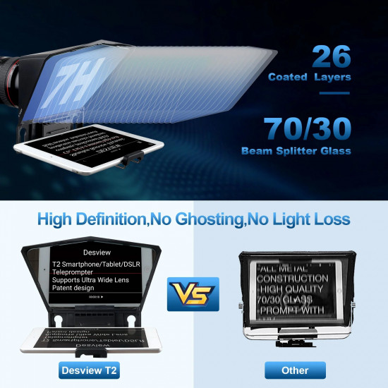 Desview T2 Teleprompter for Smartphones/Tablets/DSLR Desview T2 Teleprompter for Smartphones/Tablets/DSLR
