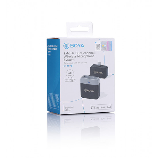 BOYA BY-M1V5 2.4GHz Dual-Channel Wireless Microphone System BOYA BY-M1V5 2.4GHz Dual-Channel Wireless Microphone System