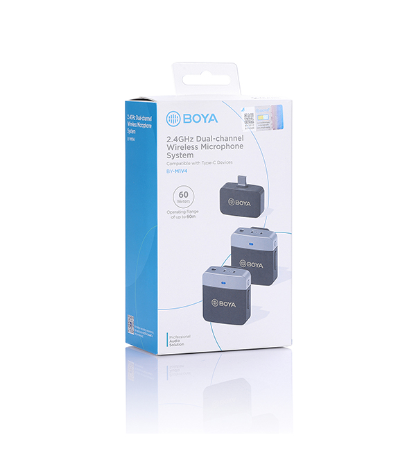 BOYA BY-M1V4 2.4GHz Dual-Channel Wireless Microphone System