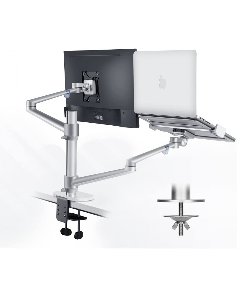 Aluminum Height Adjustable Desktop Dual Arm 17-32 inch Monitor Holder+12-17 inch Laptop Holder Stand OL-3L Full Motion Mount Arm Aluminum Height Adjustable Desktop Dual Arm 17-32 inch Monitor Holder+12-17 inch Laptop Holder Stand OL-3L Full Motion Mount Arm
