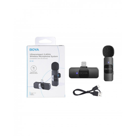 BOYA BY-V1 Ultracompact 2.4GHz Wireless Microphone System BOYA BY-V1 Ultracompact 2.4GHz Wireless Microphone System