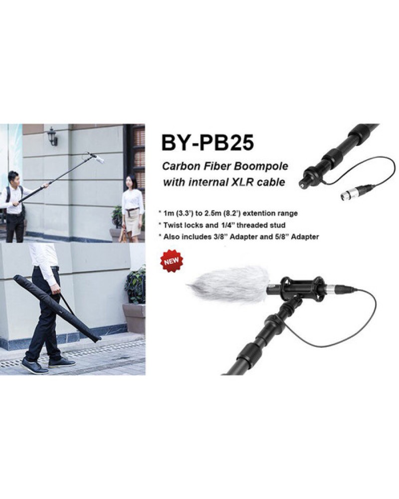 BOYA Carbon Boom Arm BY-PB25 with Internal XLR Cable BOYA Carbon Boom Arm BY-PB25 with Internal XLR Cable