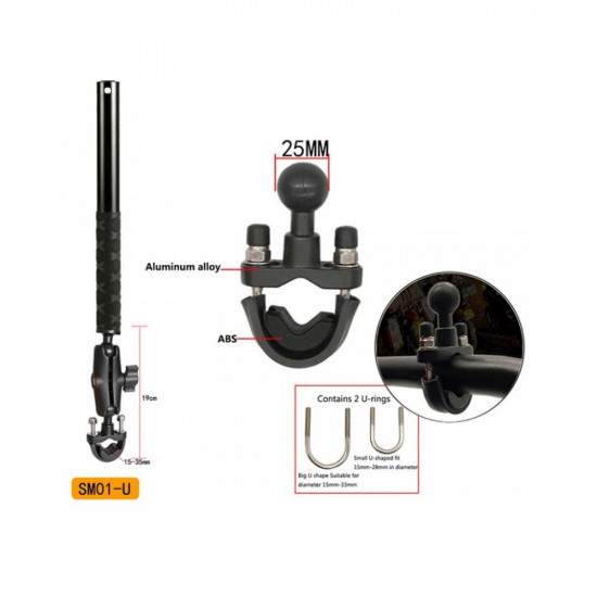 SM01-U Motorcycle Bike Camera Holder Handlebar Bracket Stand For Insta360 One R X & GoPro DJI YI Invisible Selfie Stick Accessory SM01-U Motorcycle Bike Camera Holder Handlebar Bracket Stand For Insta360 One R X & GoPro DJI YI Invisible Selfie Stick Accessory