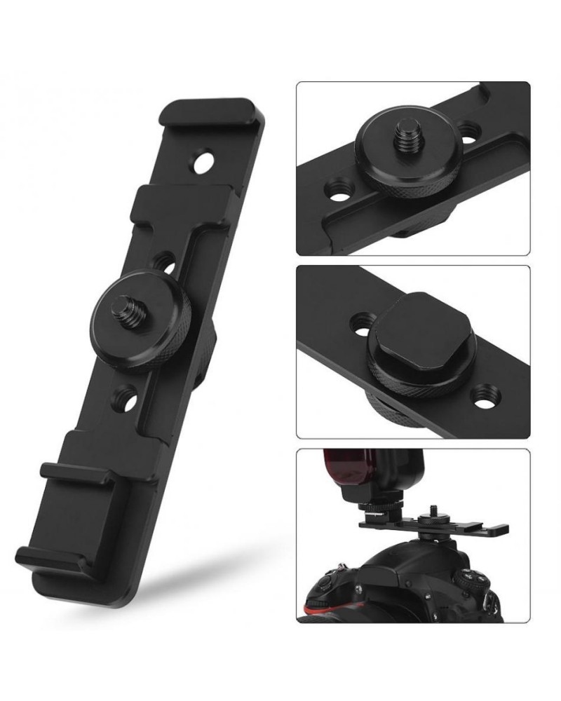 Camera Dual Hot Shoe Extension Bar