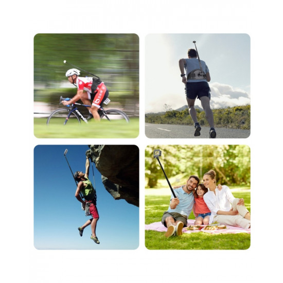 PULUZ Waist Belt Mount Strap with Selfie Stick Monopod for osmo insta360 camera and GoPro 12/11/10/9