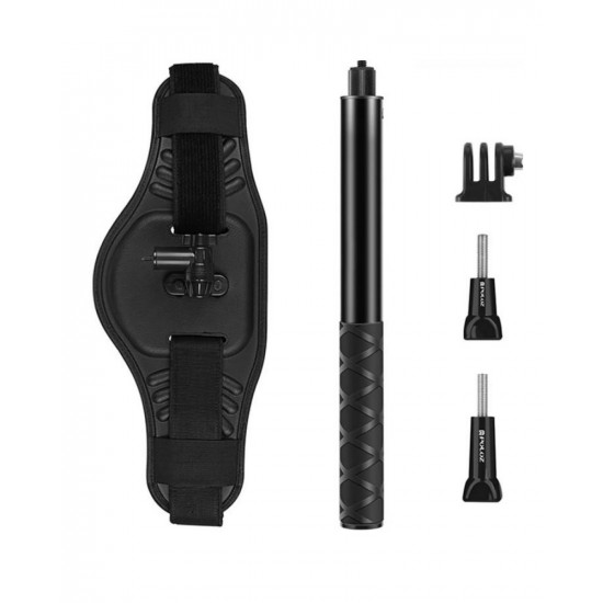 PULUZ Waist Belt Mount Strap with Selfie Stick Monopod for osmo insta360 camera and GoPro 12/11/10/9