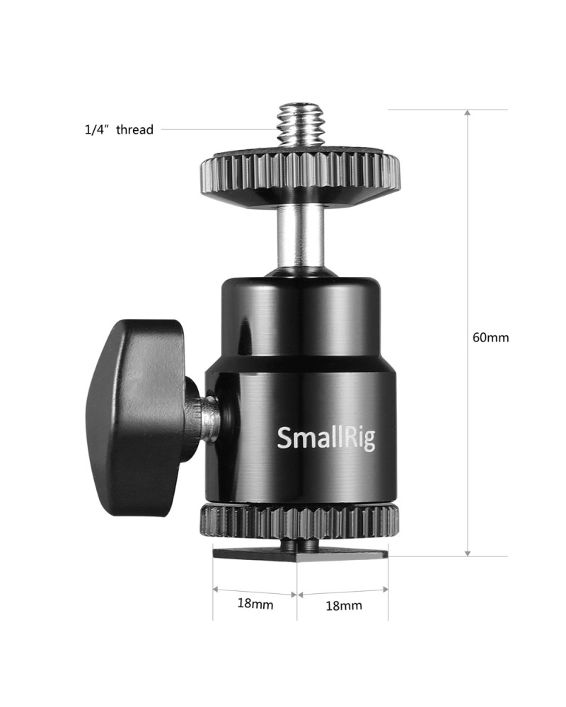 SmallRig Camera Hot Shoe Mount with 1/4"-20 Screw Ball Head (2pcs Pack) SmallRig Camera Hot Shoe Mount with 1/4"-20 Screw Ball Head (2pcs Pack)
