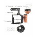 Andoer Camera Video Cage Top Handle Side Wooden Grip Dual Cold Shoe Mount 1/4"for Sony A7IV/A7III/A7II/A7R III/A7R II/A7S II