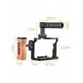 Andoer Camera Video Cage Top Handle Side Wooden Grip Dual Cold Shoe Mount 1/4"for Sony A7IV/A7III/A7II/A7R III/A7R II/A7S II