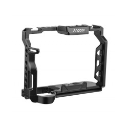 Andoer Aluminum Alloy Camera Cage with 1/4 Inch Screws Holes Cold Shoe Mounts Replacement for Sony A7 IV Andoer Aluminum Alloy Camera Cage with 1/4 Inch Screws Holes Cold Shoe Mounts Replacement for Sony A7 IV