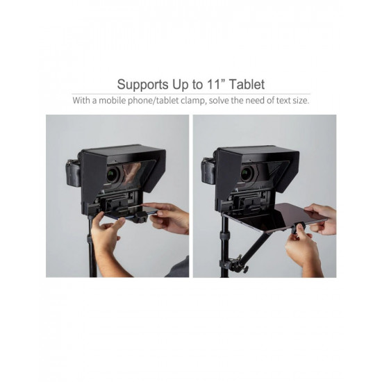FEELWORLD TP10 Portable 10" Folding Teleprompter Up 11" Phone Tablet Prompter for Phone DSLR Shoot FEELWORLD TP10 Portable 10" Folding Teleprompter Up 11" Phone Tablet Prompter for Phone DSLR Shoot