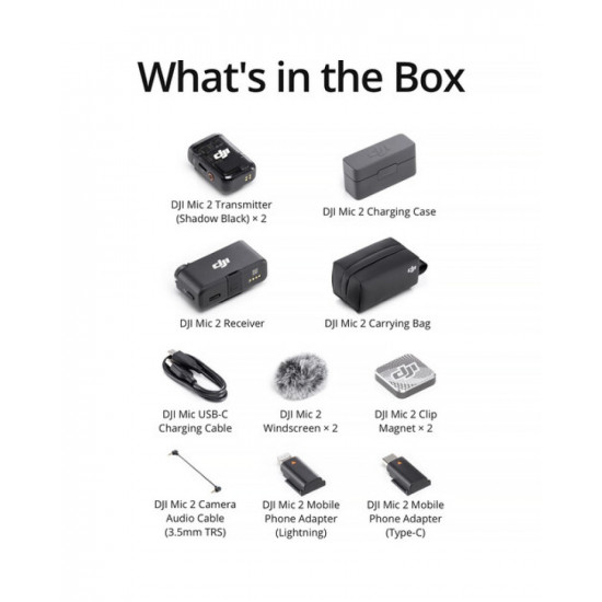 DJI Mic 2 2-Person Compact Digital Wireless Microphone System DJI Mic 2 2-Person Compact Digital Wireless Microphone System