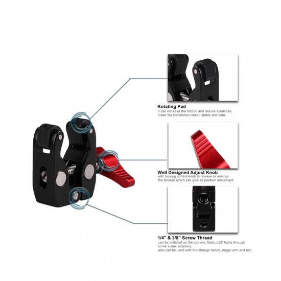 Multi-function Ball Head Clamp Ball Mount Clamp Magic Arm Multi-function Ball Head Clamp Ball Mount Clamp Magic Arm