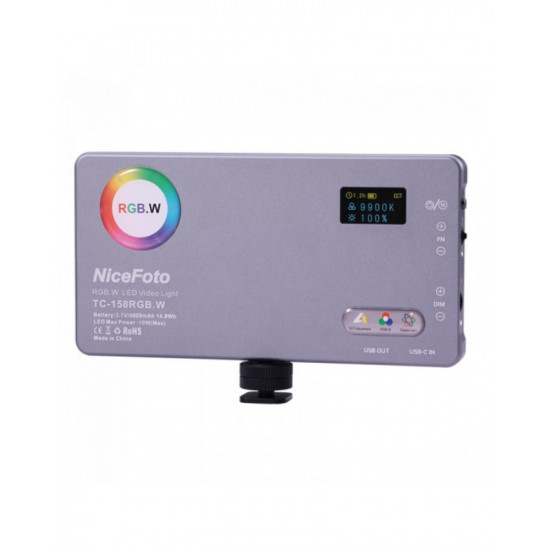 NiceFoto TC-158 RGBW 10W RGB LED Camera Video Light