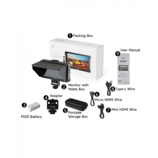 Viltrox 5.5" DC-550 Pro Series Portable On-Camera HD Touch Screen Monitor Viltrox 5.5" DC-550 Pro Series Portable On-Camera HD Touch Screen Monitor