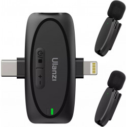 Ulanzi V6 3-in-1 Plug-Play Wireless Lavalier Microphone for iPhone/Android/Tablet/Camera