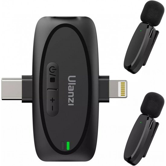Ulanzi V6 3-in-1 Plug-Play Wireless Lavalier Microphone for iPhone/Android/Tablet/Camera Ulanzi V6 3-in-1 Plug-Play Wireless Lavalier Microphone for iPhone/Android/Tablet/Camera