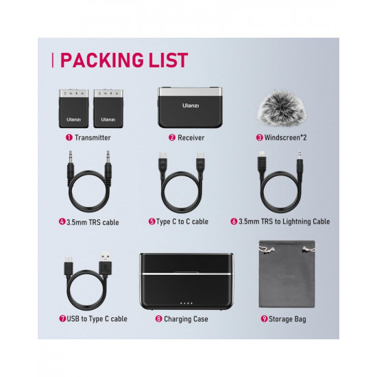 Ulanzi U-Mic AM18 Wireless Lavalier Microphone System