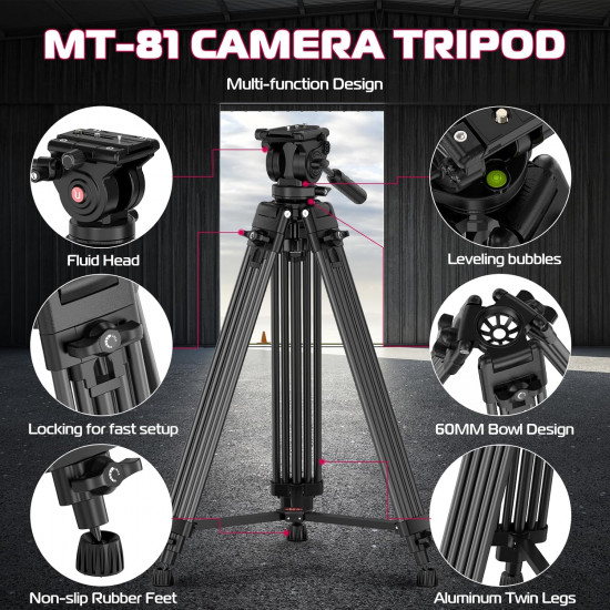 Ulanzi MT-81 Heavy-Duty Video Tripod with Fluid Head Ulanzi MT-81 Heavy-Duty Video Tripod with Fluid Head
