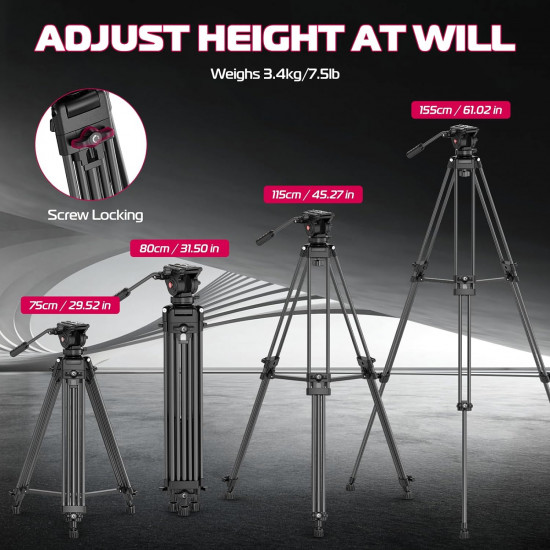 Ulanzi MT-81 Heavy-Duty Video Tripod with Fluid Head Ulanzi MT-81 Heavy-Duty Video Tripod with Fluid Head