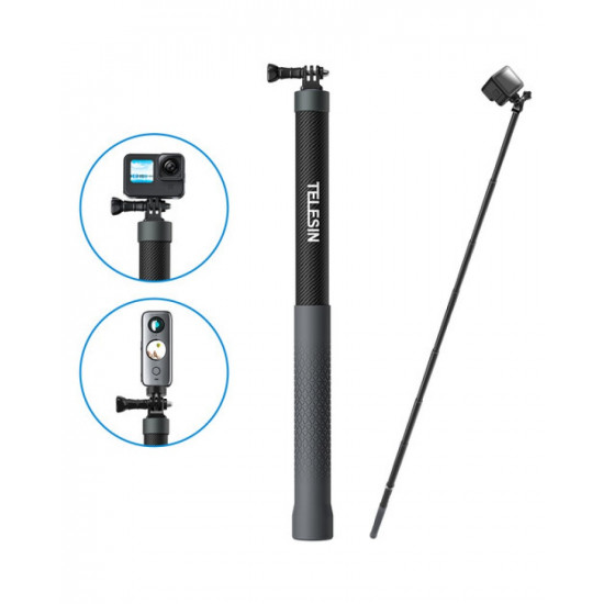 TELESIN New Design 3m Carbon Fiber Selfie Stick