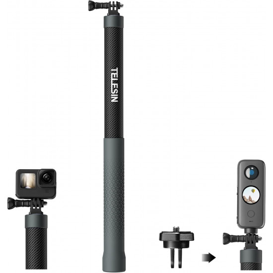 TELESIN New Design 3m Carbon Fiber Selfie Stick