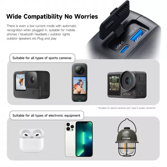 TELESIN Power Bank Storage Charging Case for GoPro Battery for GoPro Hero 12/11/10/9/8/7/6/5 TELESIN Power Bank Storage Charging Case for GoPro Battery for GoPro Hero 12/11/10/9/8/7/6/5