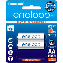 Panasonic Eneloop AA 1900mAh Rechargeable Batteries 2 Pack Panasonic Eneloop AA 1900mAh Rechargeable Batteries 2 Pack