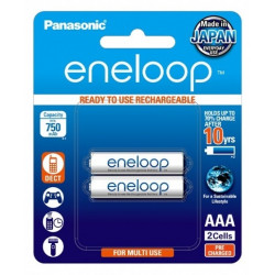 Panasonic Eneloop AAA 750mAh Rechargeable Batteries 2 Pack Panasonic Eneloop AAA 750mAh Rechargeable Batteries 2 Pack