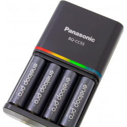 Panasonic Eneloop Pro Charger With 4 Batteries 2450mAh Rechargeable Panasonic Eneloop Pro Charger With 4 Batteries 2450mAh Rechargeable