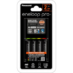 Panasonic Eneloop Pro Charger With 4 Batteries 2450mAh Rechargeable Panasonic Eneloop Pro Charger With 4 Batteries 2450mAh Rechargeable