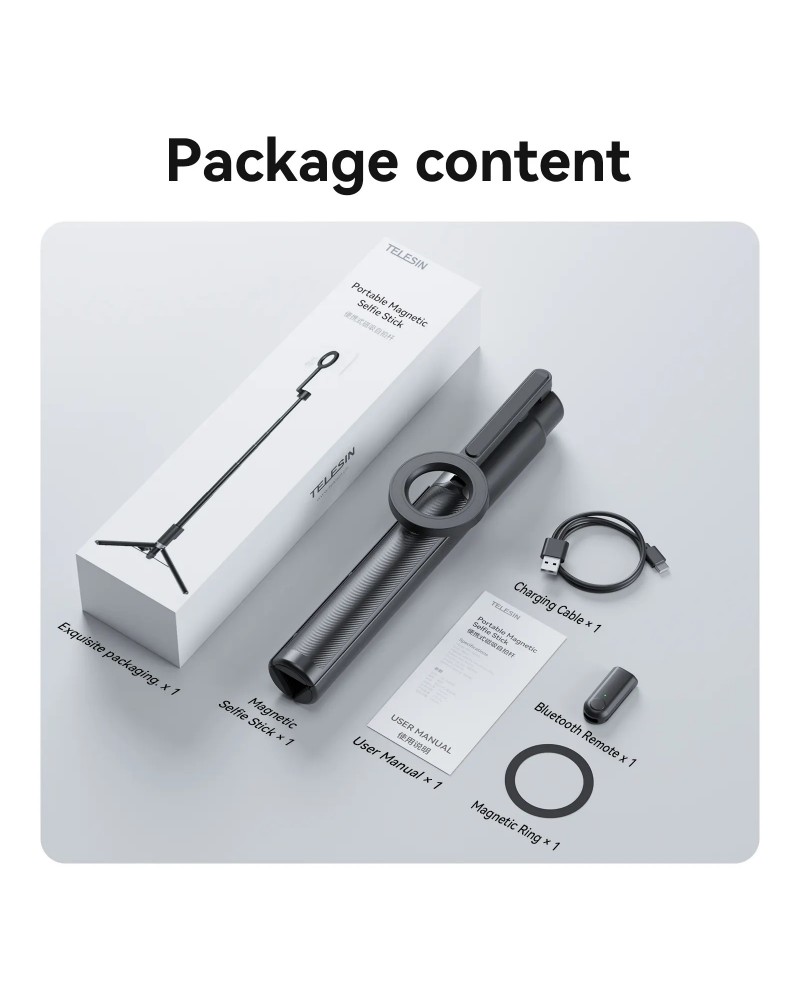 TELESIN Portable Magnetic Phone Selfie Stick Tripod TELESIN Portable Magnetic Phone Selfie Stick Tripod