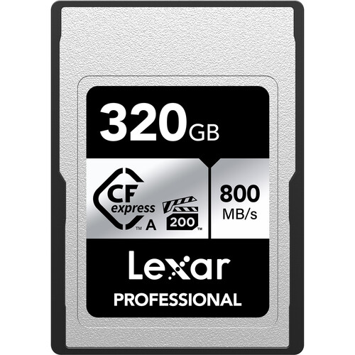 Lexar 320GB Professional CFexpress Type A Card SILVER Series Lexar 320GB Professional CFexpress Type A Card SILVER Series