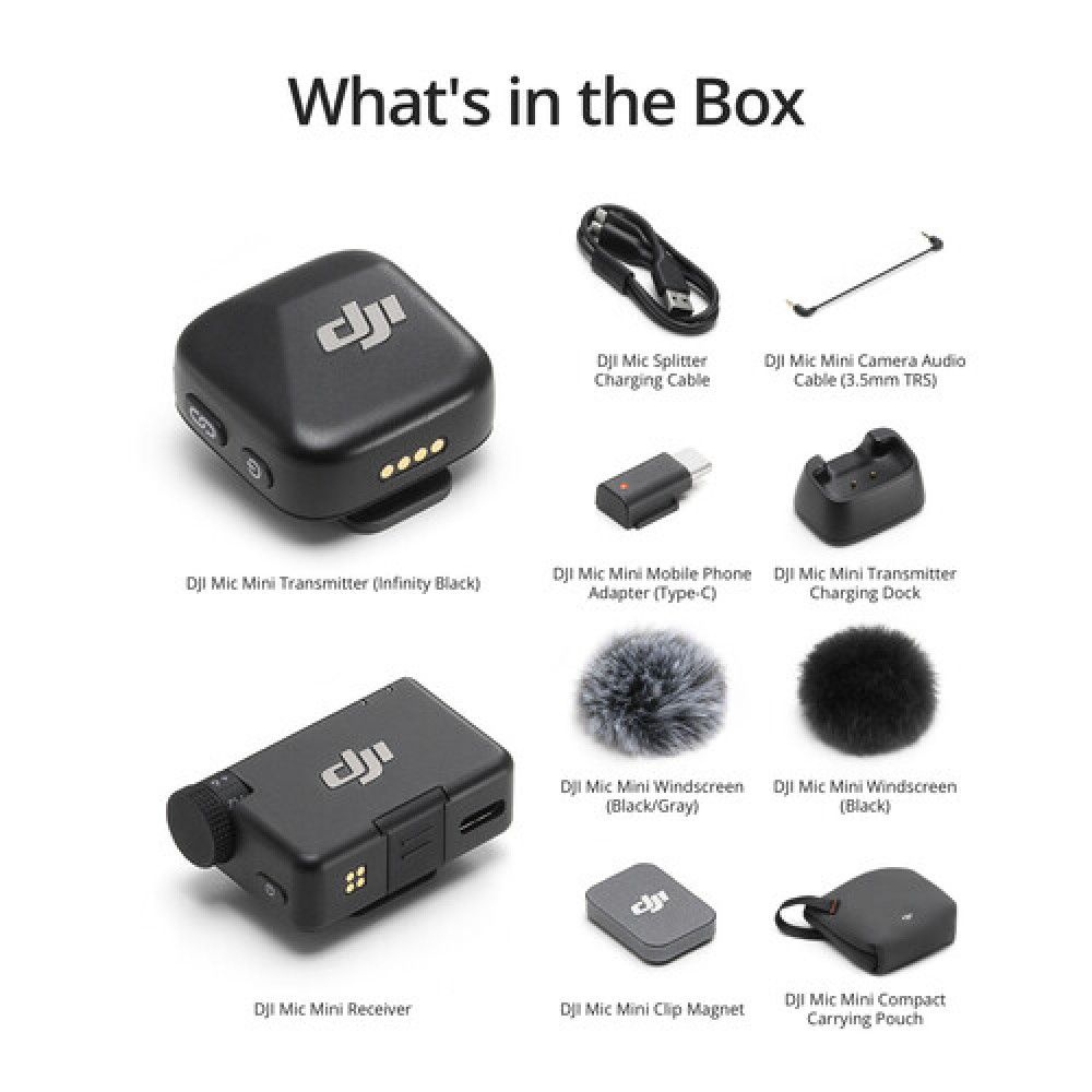 DJI Mic Mini Compact Wireless Microphone System for Camera & Smartphone