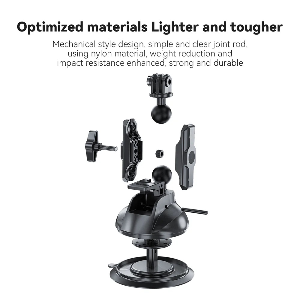 TELESIN Upgraded General Suction Cup Mount With Phone Clip TELESIN Upgraded General Suction Cup Mount With Phone Clip