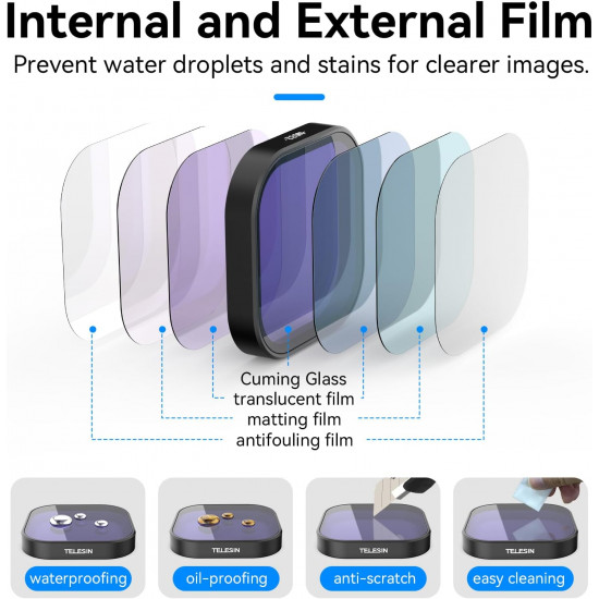 TELESIN ND8 ND16 ND32 CPL Lens Filters Set for GoPro Hero 13 TELESIN ND8 ND16 ND32 CPL Lens Filters Set for GoPro Hero 13