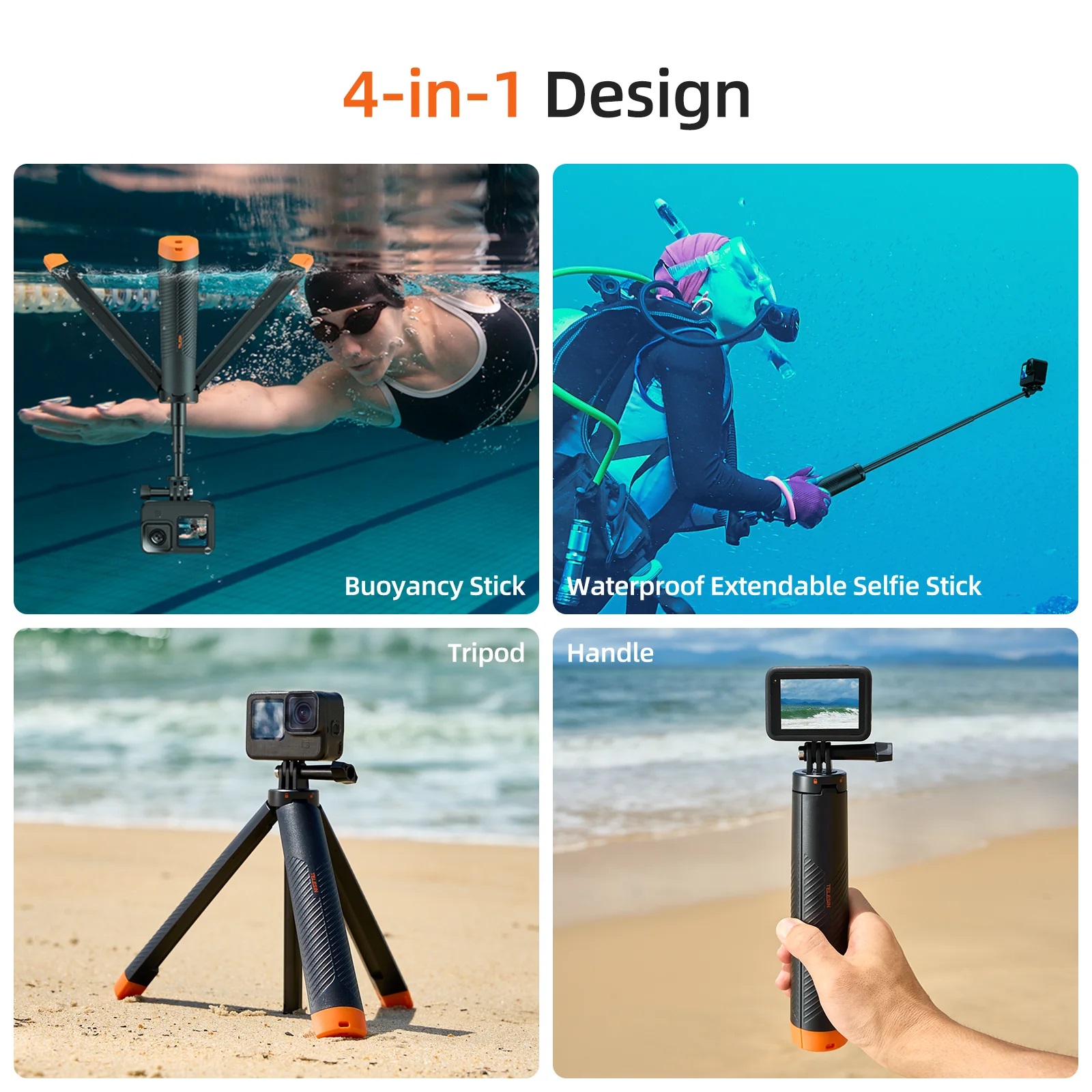 TELESIN Floating Tripod Selfie Stick TELESIN Floating Tripod Selfie Stick