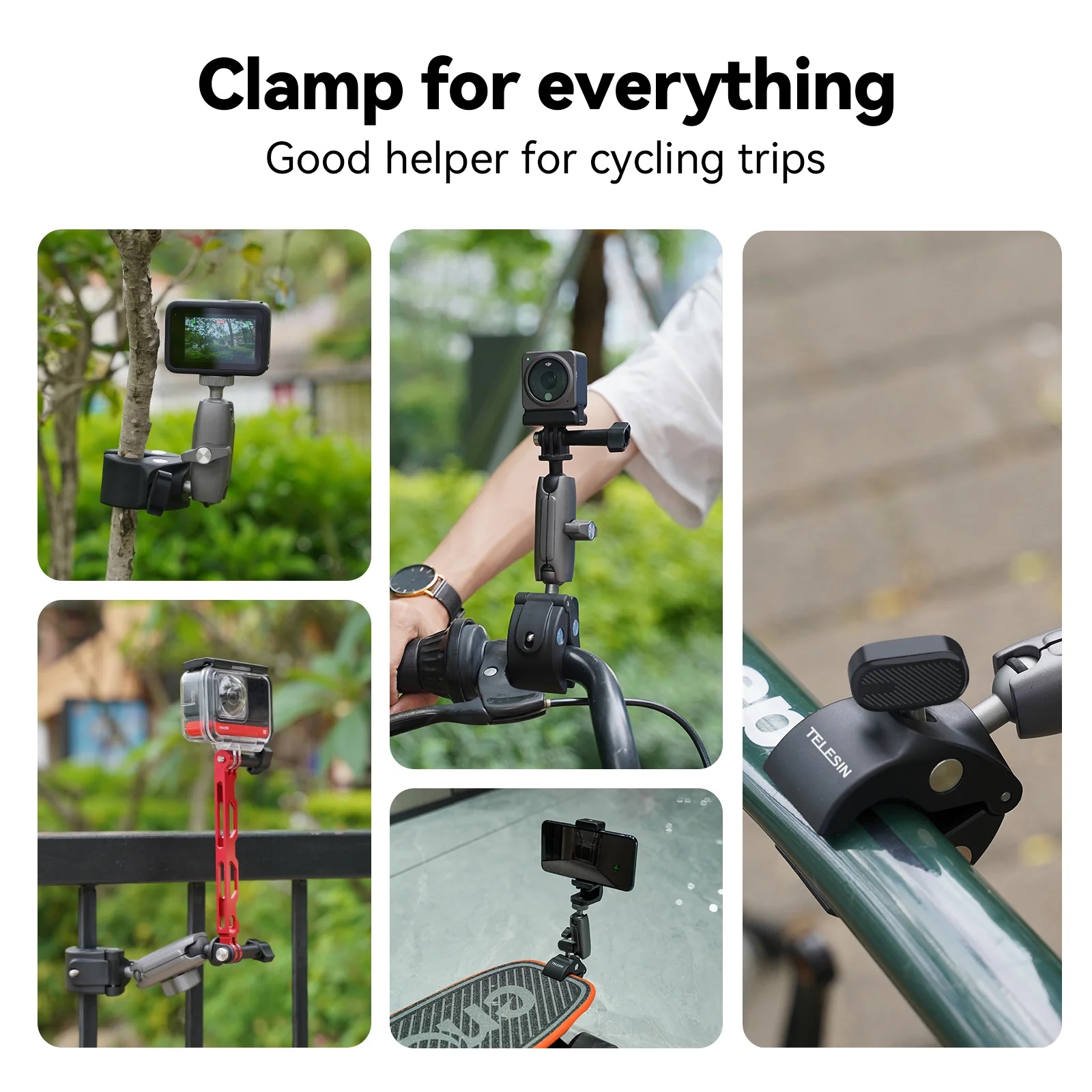TELESIN Aluminum Alloy Universal Handlebar Mount TELESIN Aluminum Alloy Universal Handlebar Mount