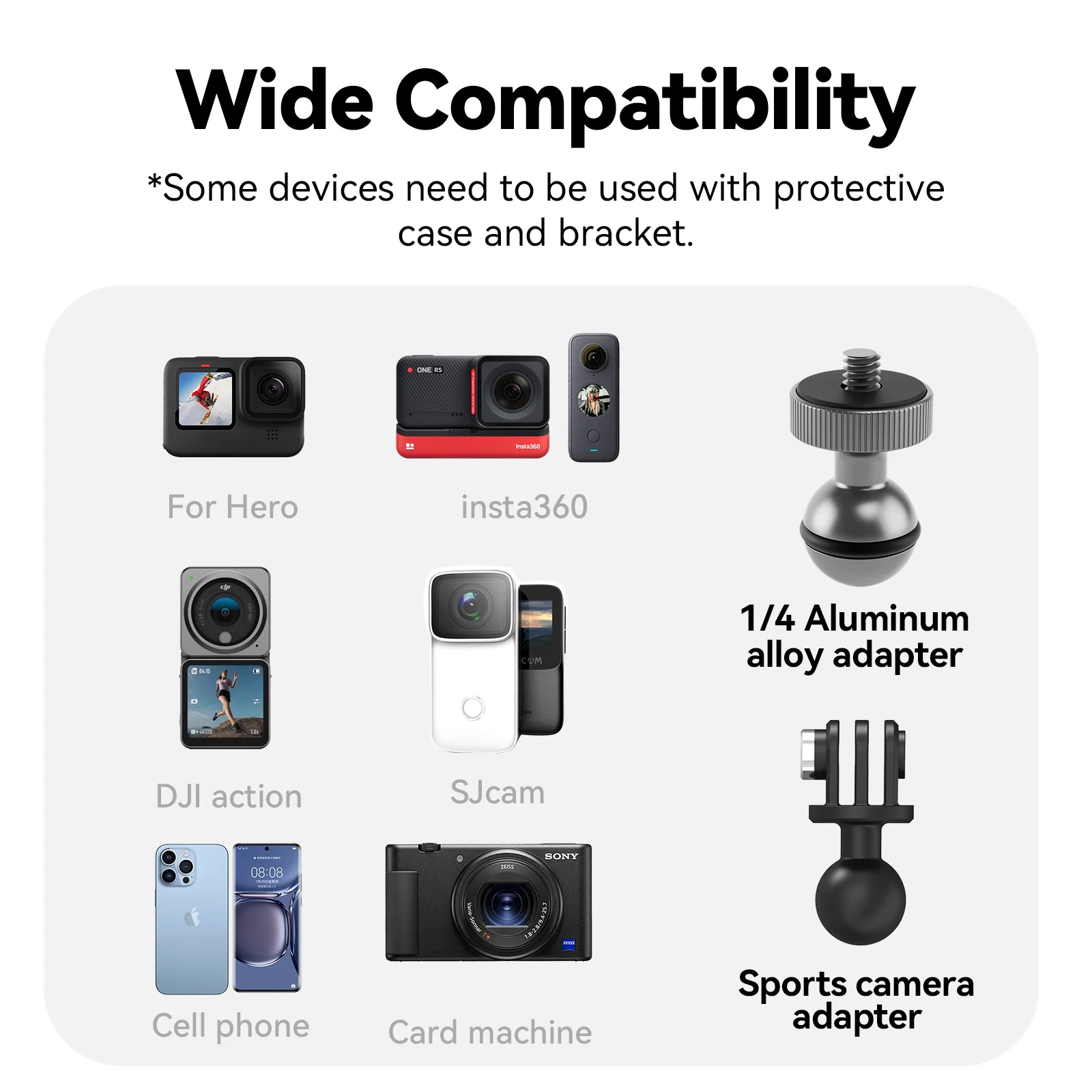 TELESIN Aluminum Alloy Universal Handlebar Mount TELESIN Aluminum Alloy Universal Handlebar Mount