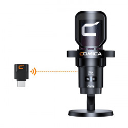 COMICA Audio EJoy Uni Pro D RGB Cardioid Condenser Wireless/USB-C Microphone with Desktop Stand
