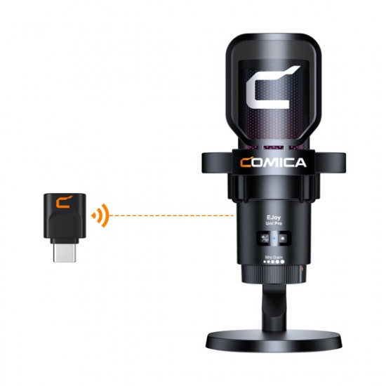COMICA Audio EJoy Uni Pro D RGB Cardioid Condenser Wireless/USB-C Microphone with Desktop Stand COMICA Audio EJoy Uni Pro D RGB Cardioid Condenser Wireless/USB-C Microphone with Desktop Stand