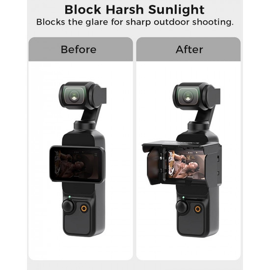 Screen Sun Hood Cover Foldable Gimbal Screen Protective for DJI Osmo Pocket 3 Screen Sun Hood Cover Foldable Gimbal Screen Protective for DJI Osmo Pocket 3