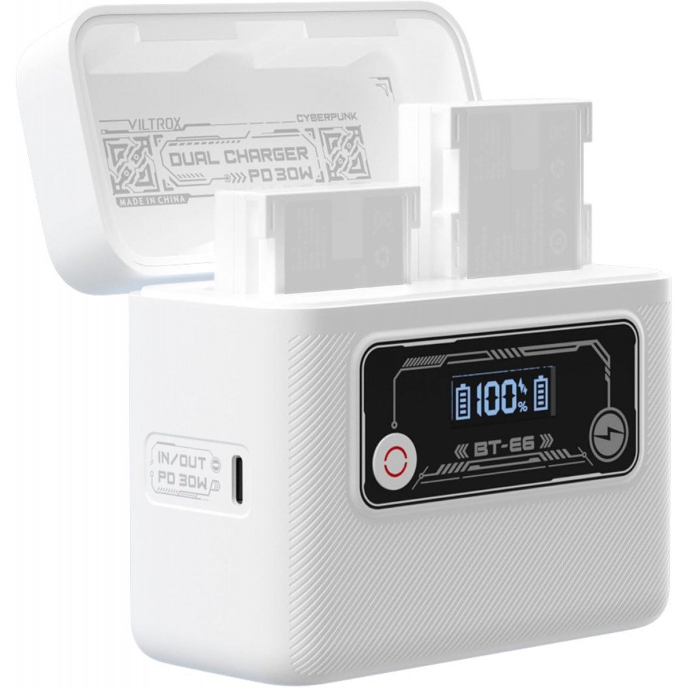 VILTROX BT-E6 Camera Battery Charging Case Power Bank for Canon LP-E6 (Battery Not Included) VILTROX BT-E6 Camera Battery Charging Case Power Bank for Canon LP-E6 (Battery Not Included)