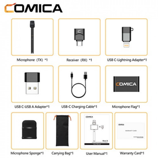 COMICA Audio Revo S Wireless Cardioid Condenser With USB-C Plug COMICA Audio Revo S Wireless Cardioid Condenser With USB-C Plug