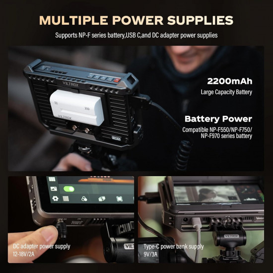 VILTROX DC-X3 6" Touchscreen HDMI/SDI On-Camera Monitor with Cage VILTROX DC-X3 6" Touchscreen HDMI/SDI On-Camera Monitor with Cage