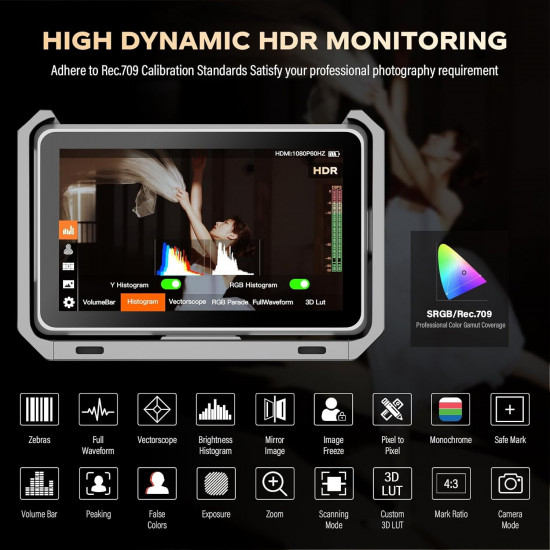 VILTROX DC-X3 6" Touchscreen HDMI/SDI On-Camera Monitor with Cage VILTROX DC-X3 6" Touchscreen HDMI/SDI On-Camera Monitor with Cage